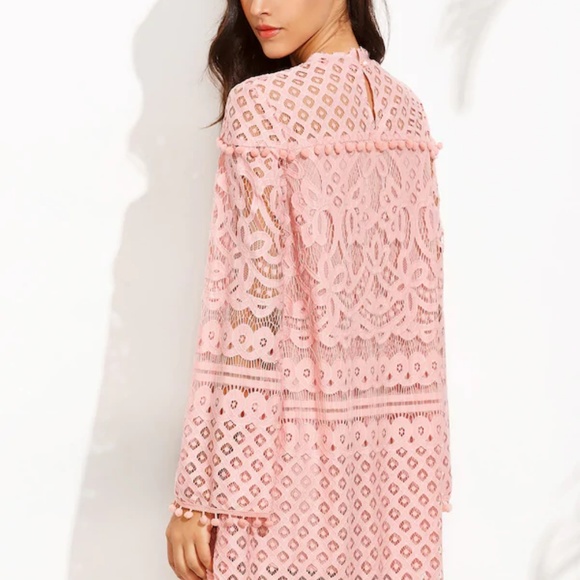 Pink lace and pom pom dress - Picture 5 of 6